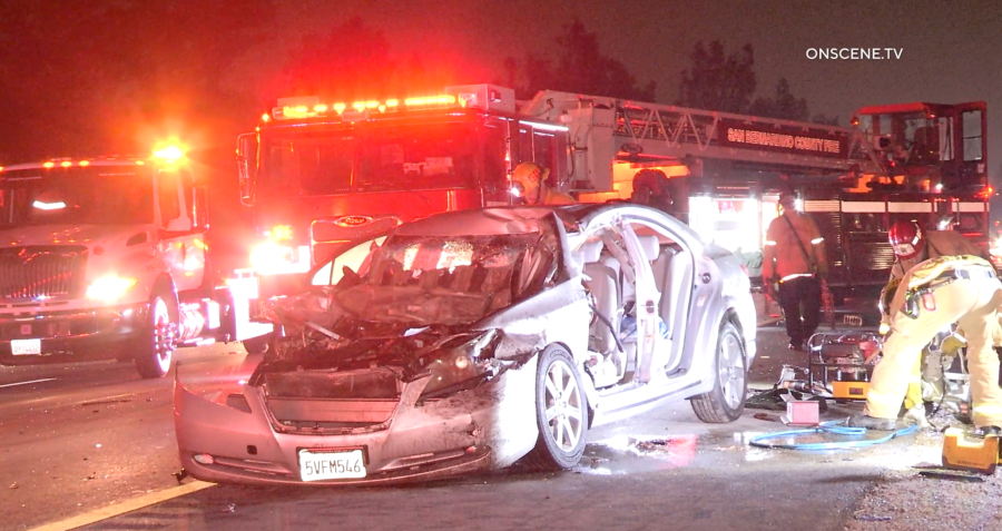 Fatal car crash in San Bernardino  (Source: Onscene TV)