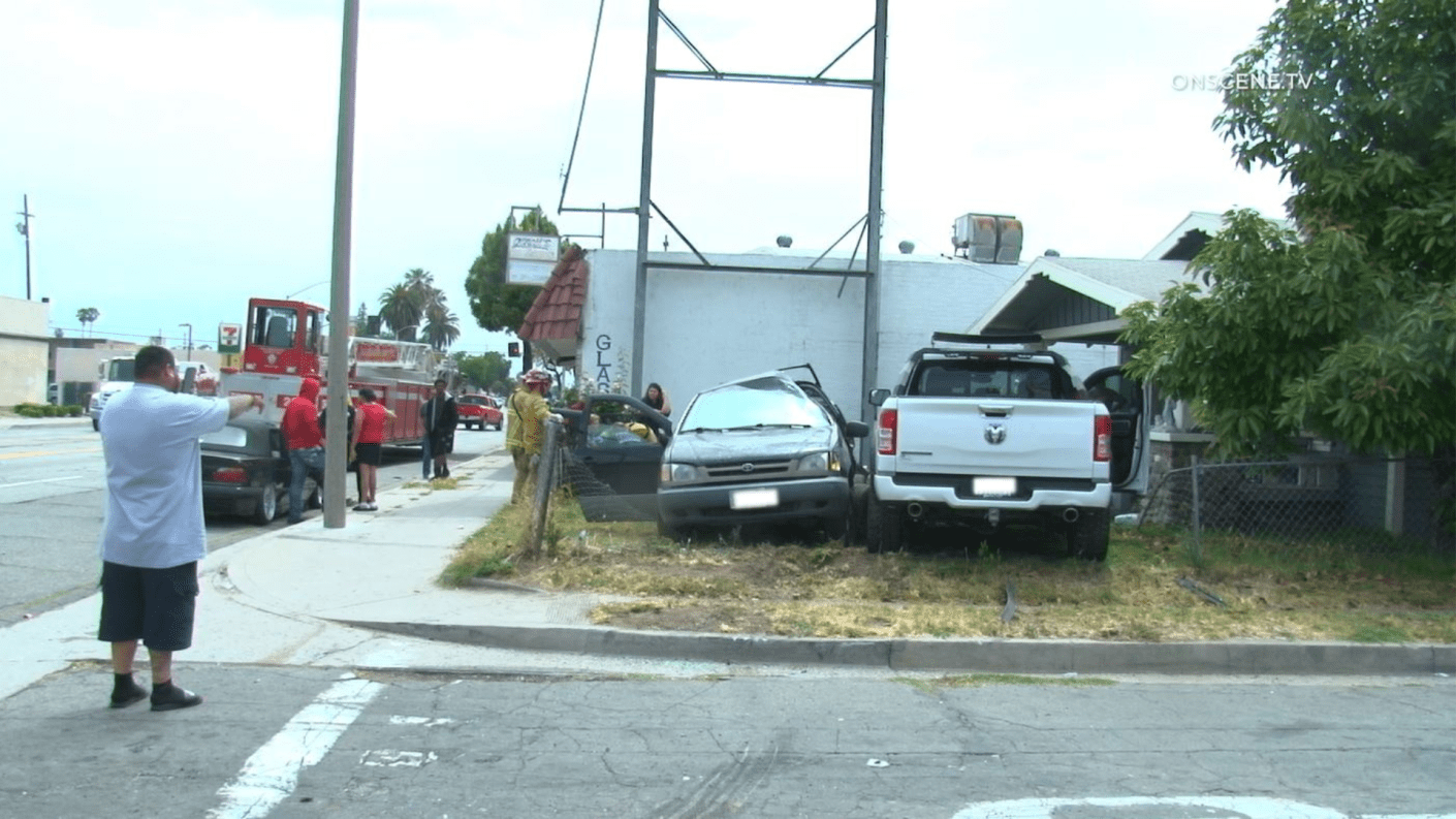 One person was killed and another was hospitalized after a a three vehicle road rage hit-and-run crash in San Bernardino on May 27, 2023. (OnScene.TV)