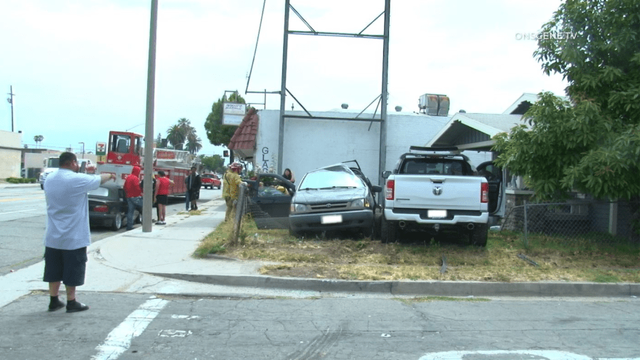 One person was killed and another was hospitalized after a a three vehicle road rage hit-and-run crash in San Bernardino on May 27, 2023. (OnScene.TV)