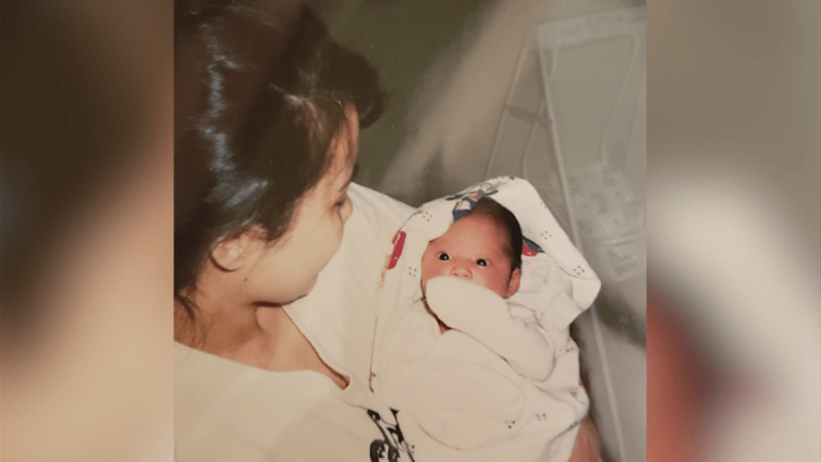 Elizabeth and baby Brittany are seen in a photo provided by Loma Linda University Health.