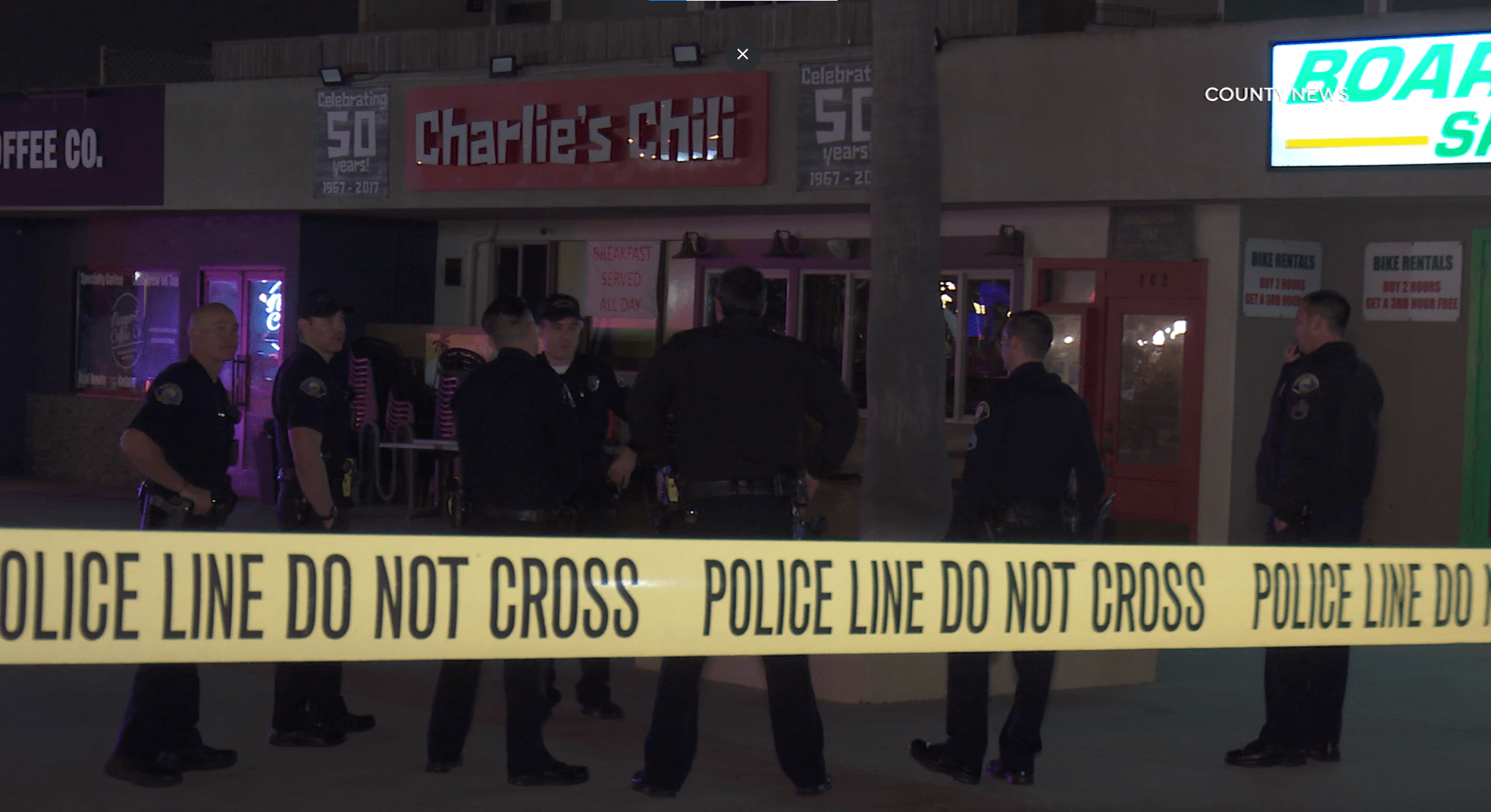 A man was injured following a shooting at the Newport Pier Friday night. (Source: County News)