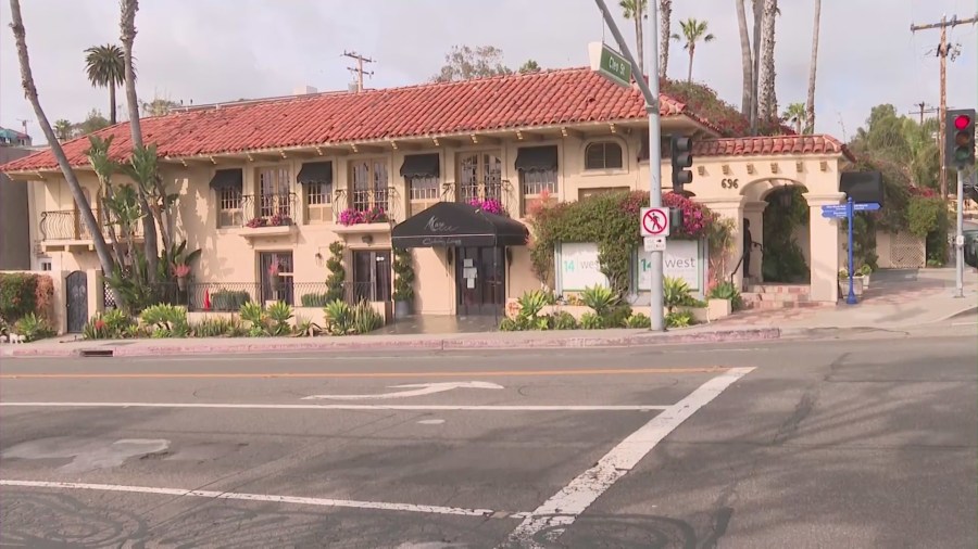 An armed brawl broke out at the 14 West Laguna Beach hotel on May 2, 2023. (KTLA)