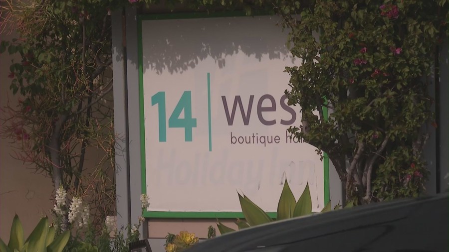 An armed brawl broke out at the 14 West Laguna Beach hotel on May 2, 2023. (KTLA)