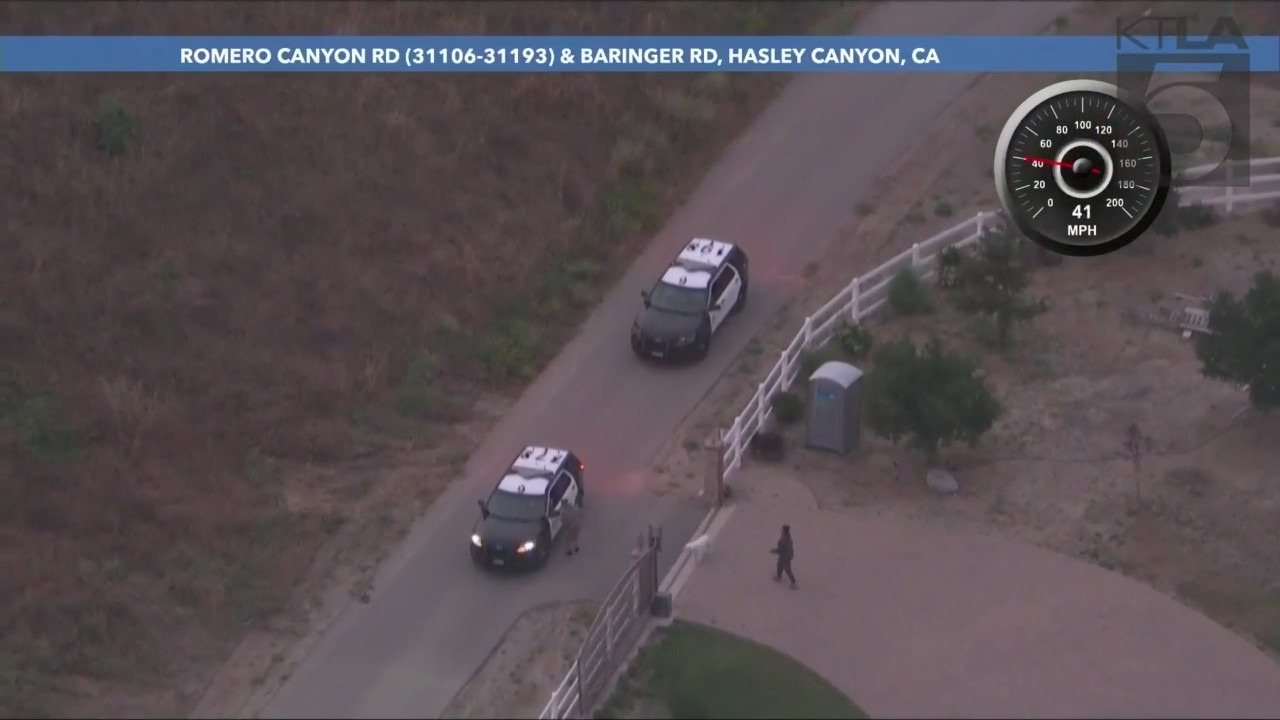 A group of robbery suspects were caught after a high-speed chase through Los Angeles County on May 26, 2023. (KTLA)