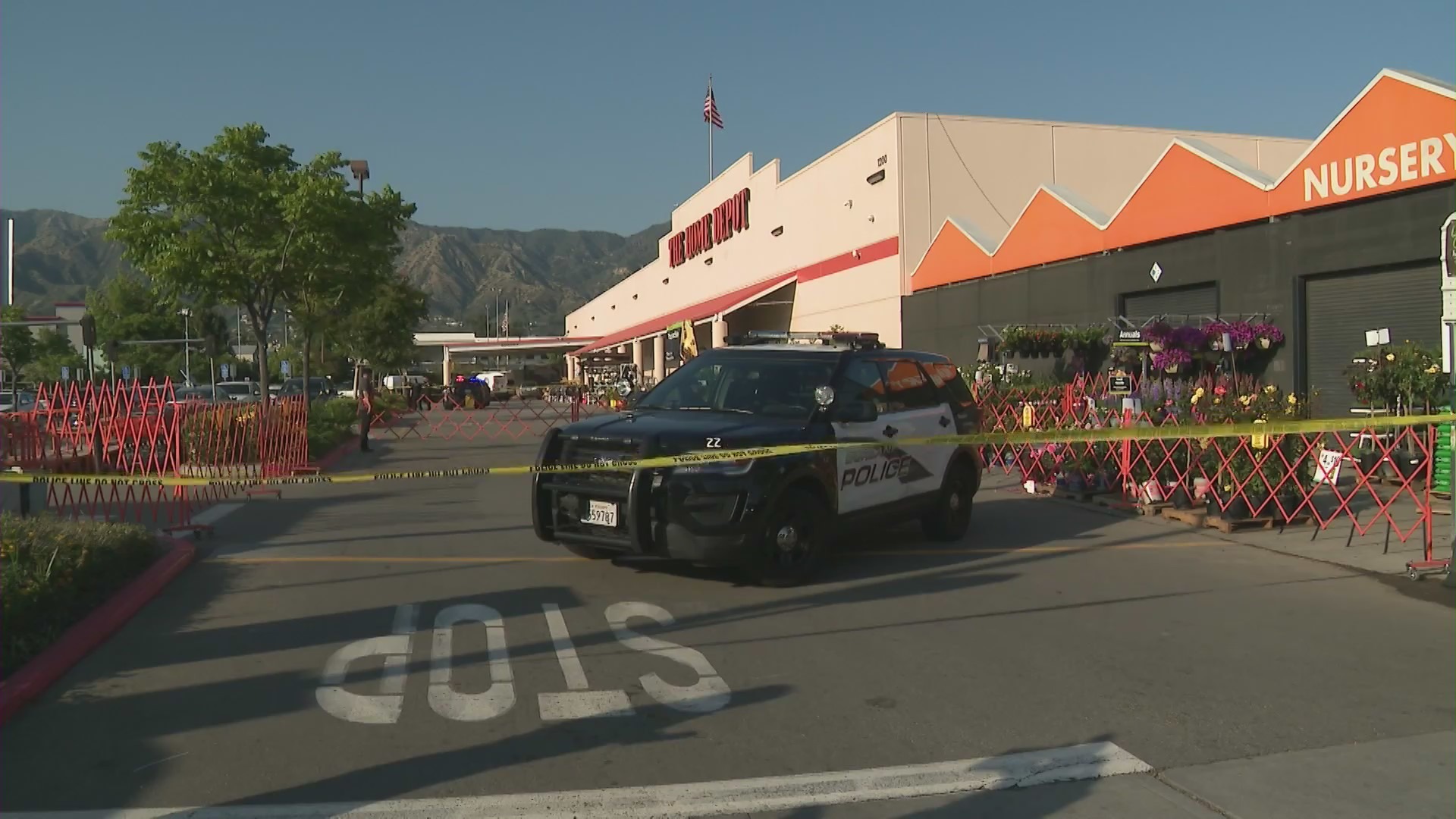 A suspect was shot and killed by officers after he allegedly threatened customers at a Burbank Home Depot on May 27, 2023. (KeyNews)