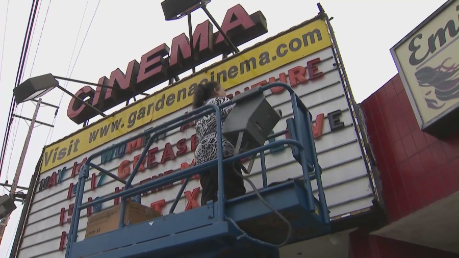 Community members rally to save Gardena Theater, a local landmark and one of the last vintage theaters left in Los Angeles. (KTLA)