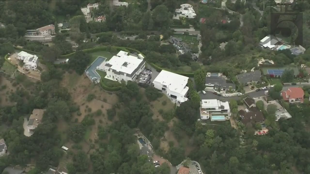 Jennifer Lopez and Ben Affleck’s new Beverly Hills home purchased for $60,850,000 on May 31, 2023. (KTLA)