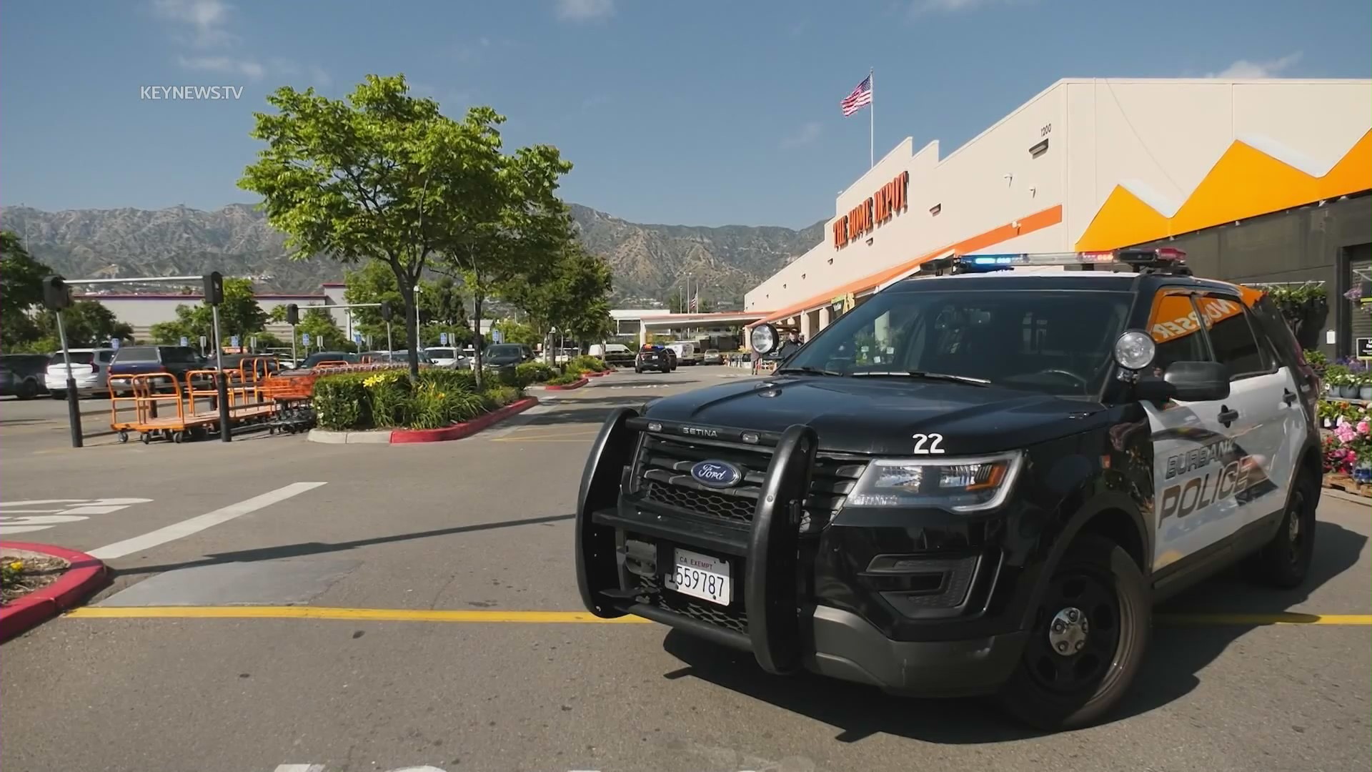 A suspect was shot and killed by officers after he allegedly threatened customers at a Burbank Home Depot on May 27, 2023. (KeyNews)