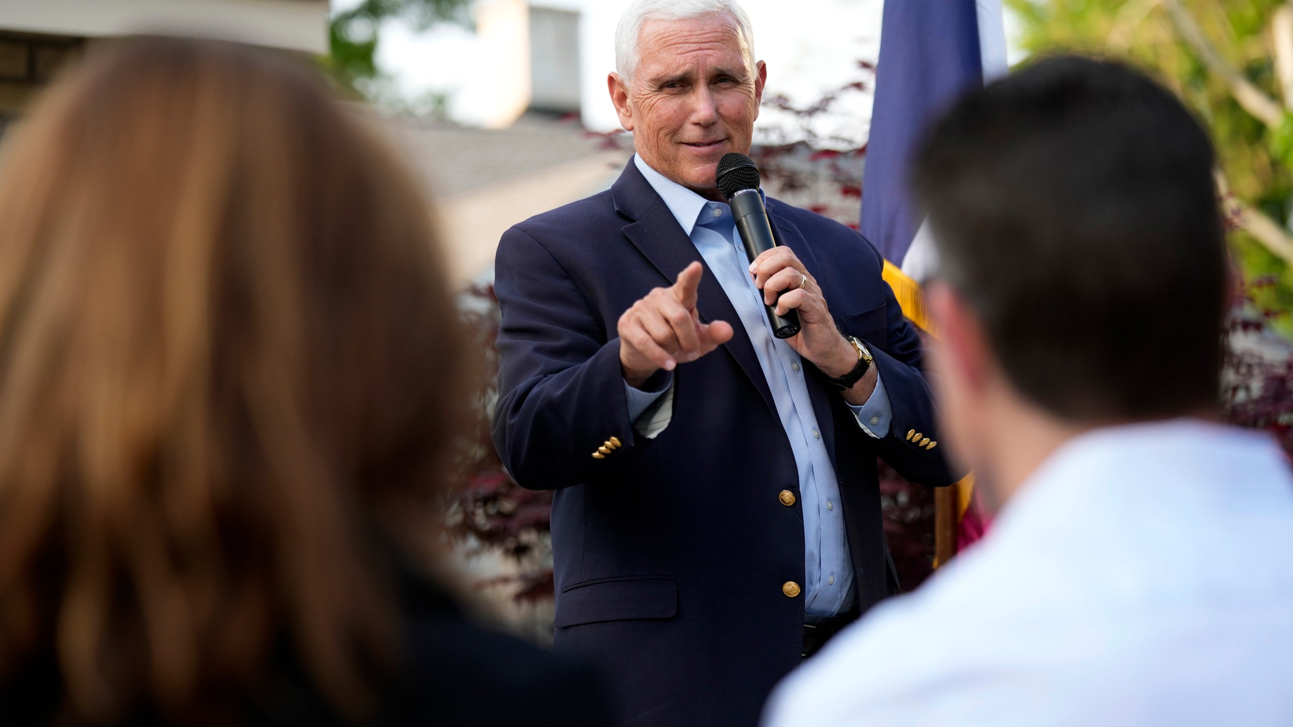 FILE - Former Vice President Mike Pence speaks to local residents during a meet and greet, Tuesday, May 23, 2023, in Des Moines, Iowa. (AP Photo/Charlie Neibergall, File)