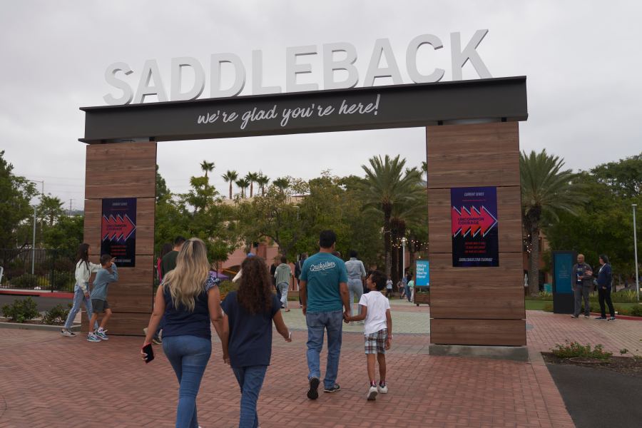 Congregants arrive at Saddleback Church in Lake Forest, Calif., on Sunday, Oct. 16, 2022. Retired pastor Rick Warren, who is expected to speak on behalf of Saddleback on Tuesday, June 13, 2023, at the opening of the Southern Baptist Convention’s annual meeting, has been intensifying a media blitz in what he acknowledges may be a lost cause. He is trying to get the Southern Baptist Convention to reverse its ouster of the California megachurch he founded, Saddleback Church, for having women pastors. (AP Photo/Allison Dinner, File)