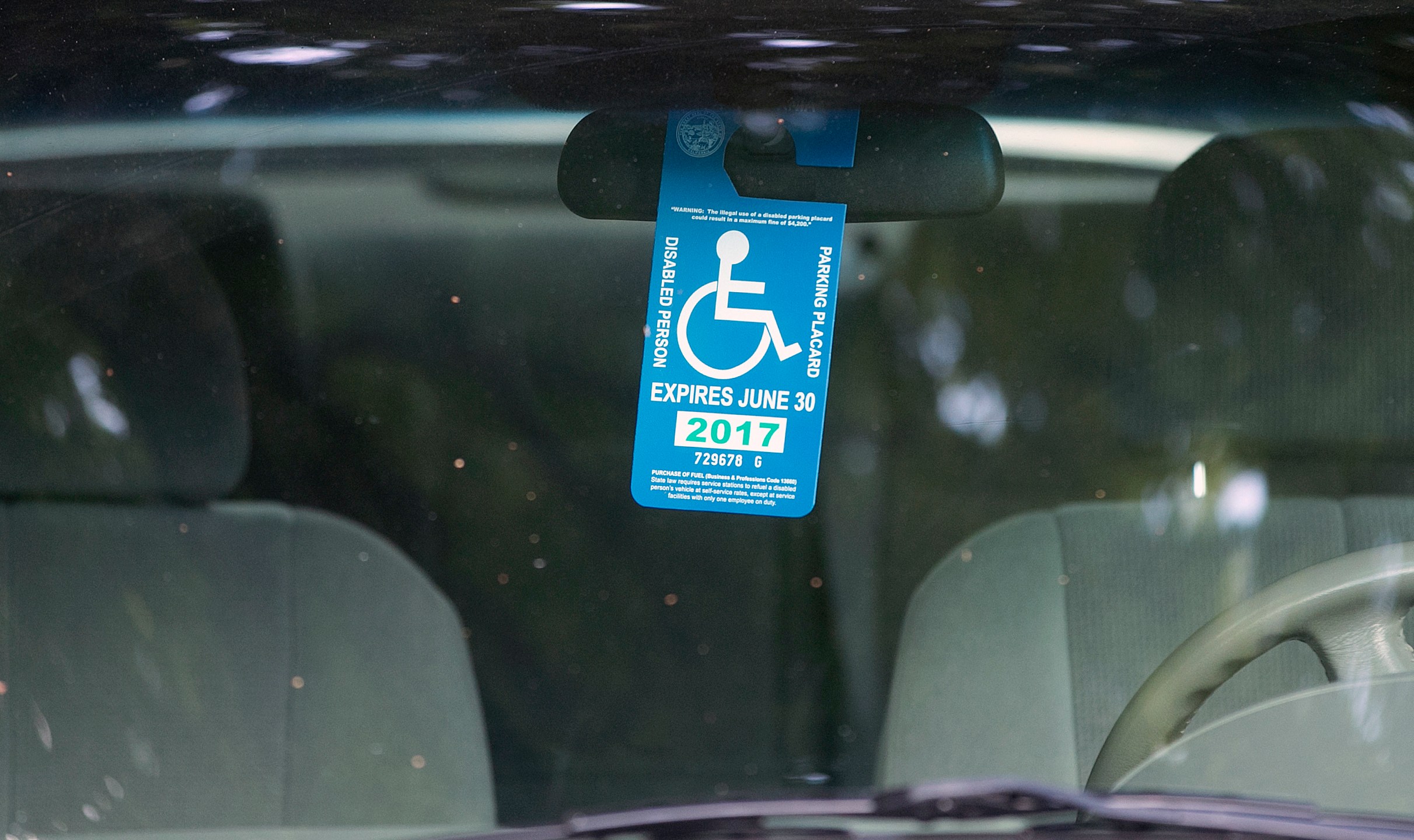 California disabled parking placard