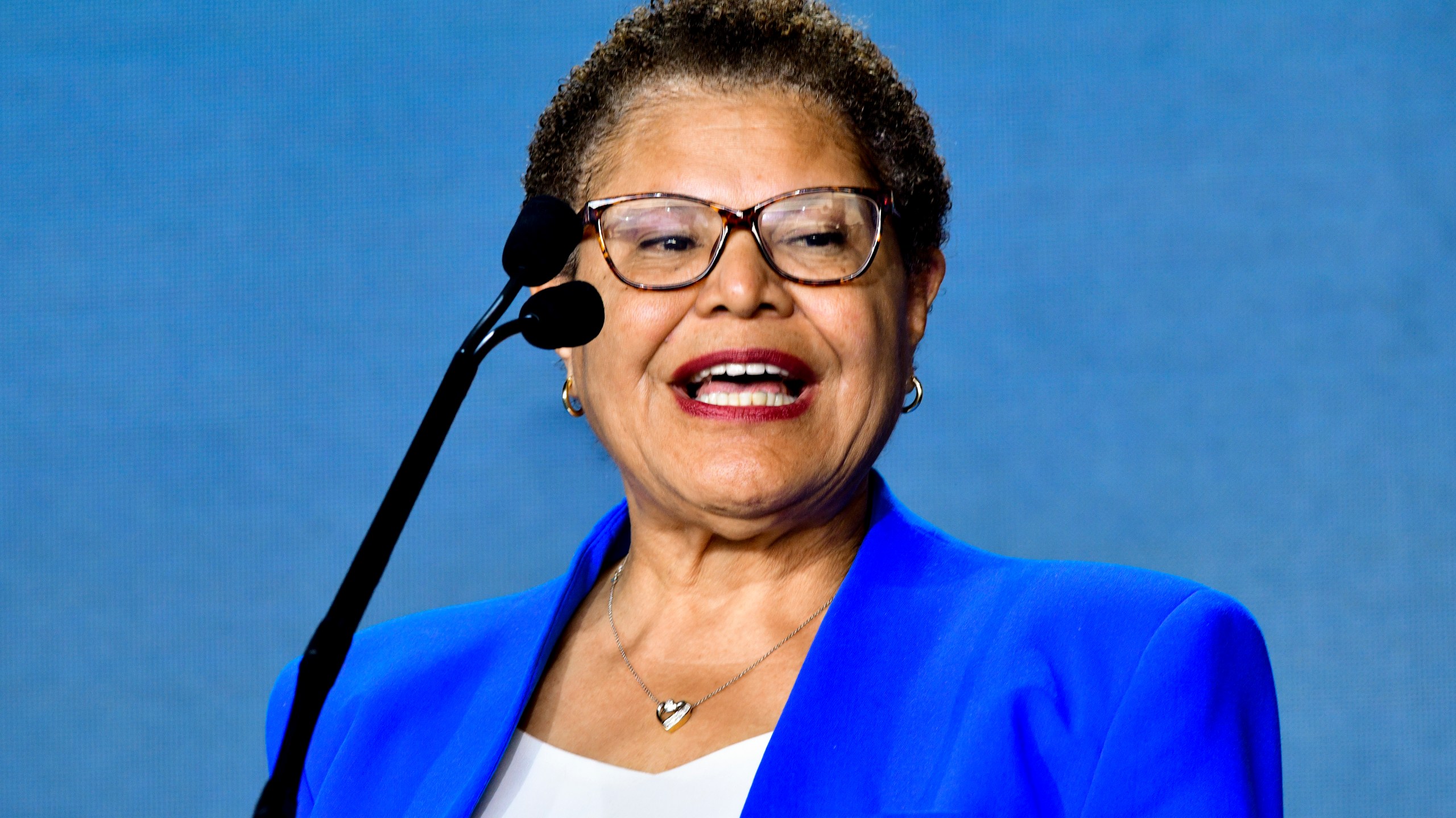 Los Angeles Mayor, Karen Bass attends the 2023 Milken Institute Global Conference at The Beverly Hilton on May 1, 2023 in Beverly Hills. (Jerod Harris/Getty Images)