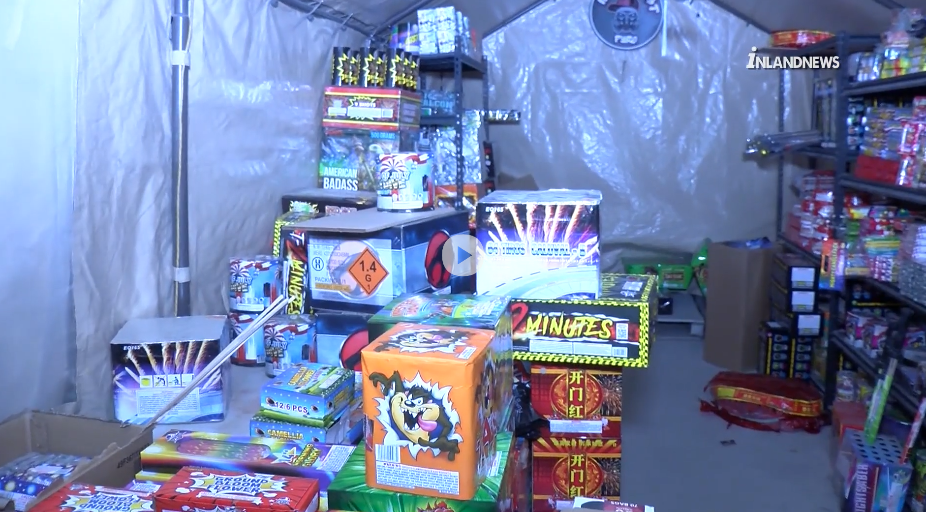 Police said they found thousands of pounds of fireworks in San Bernardino on June 26, 2023. (Inland News)