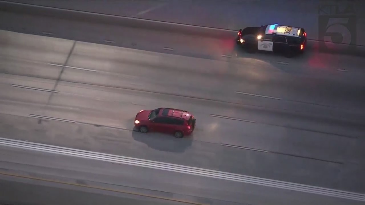 A woman was arrested following a multi-county pursuit on June 6, 2023. (KTLA)