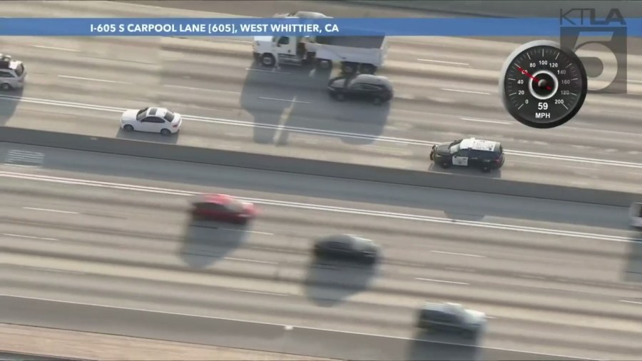 A man wanted for reckless driving was arrested following a high-speed pursuit through Los Angeles County on June 13, 2023. (KTLA)