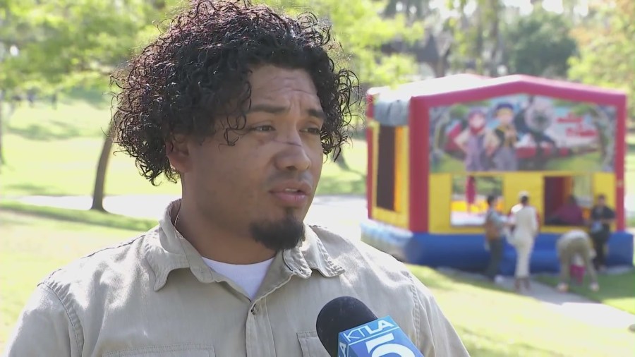 Good Samaritan John Irias rescued a young girl after a homeless woman armed with a knife attacked her in South Los Angeles on May 26, 2023. (John Arias)