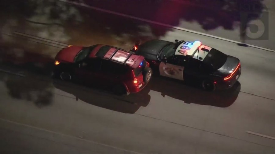 A woman was arrested following a multi-county pursuit on June 6, 2023. (KTLA)