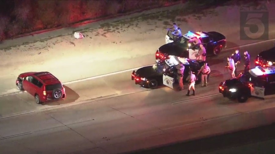 A woman was arrested following a multi-county pursuit on June 6, 2023. (KTLA)