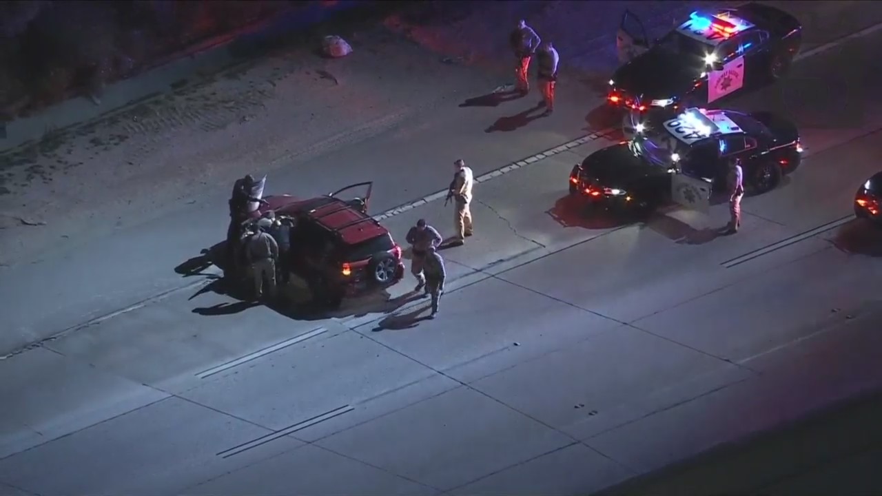 A woman was arrested following a multi-county pursuit on June 6, 2023. (KTLA)