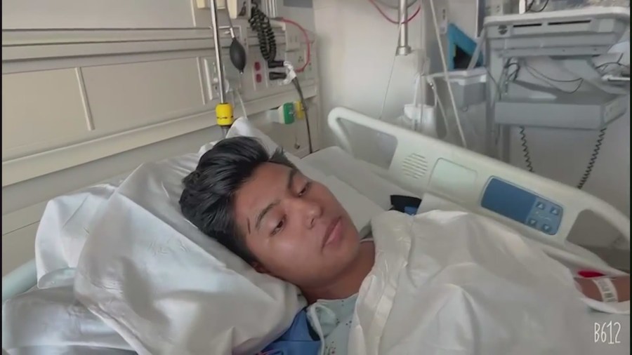 Gelvy Ortiz became an amputee and remains hospitalized after a suspected drunk driver struck him in Santa Monica on June 2, 2023. (Ortiz Family)