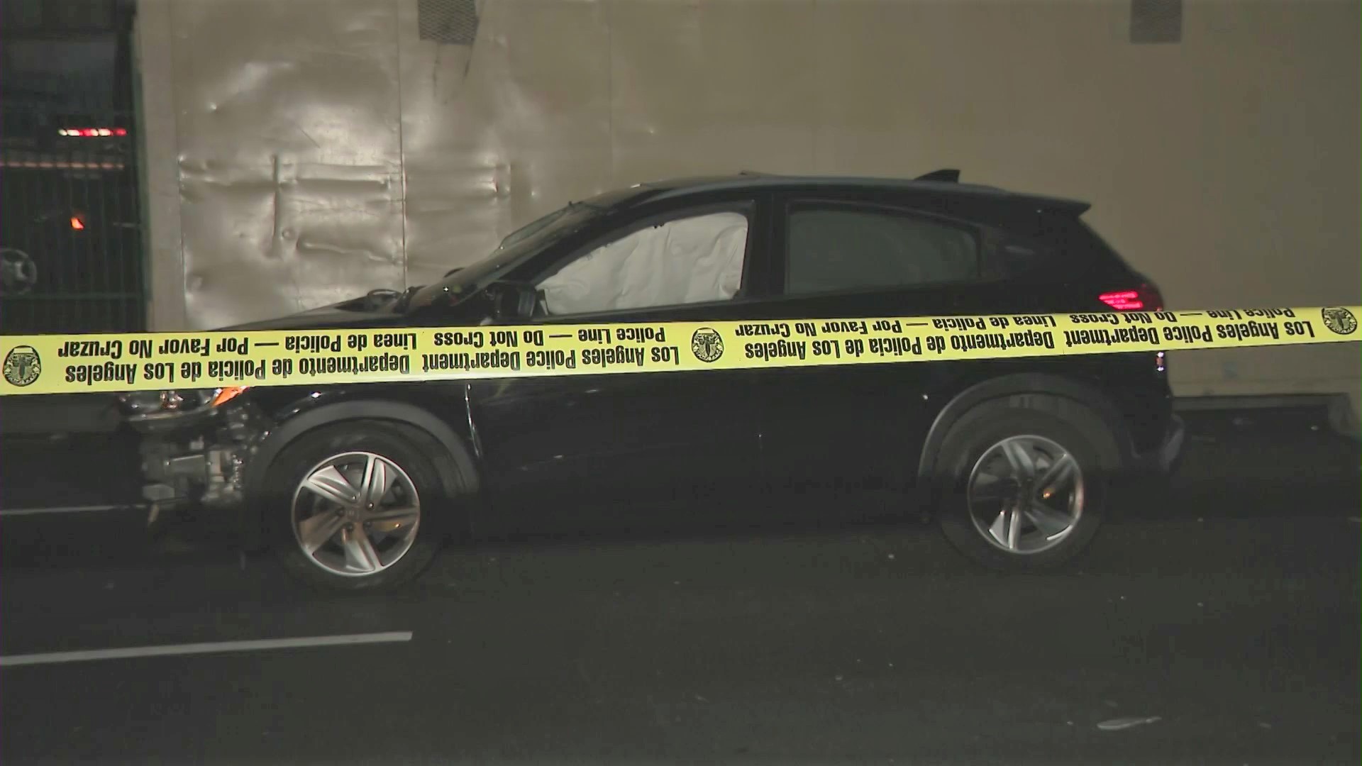 A crash in Pico Union has a child dead and another person hospitalized on June 3, 2023. (KTLA)