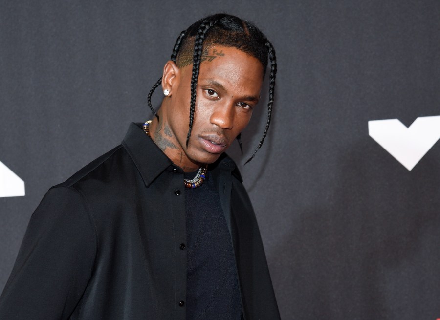 FILE - Travis Scott arrives at the MTV Video Music Awards at Barclays Center on Sept. 12, 2021, in New York. Scott released his first album in five years on Friday, the 19 track “Utopia." (Photo by Evan Agostini/Invision/AP, File)