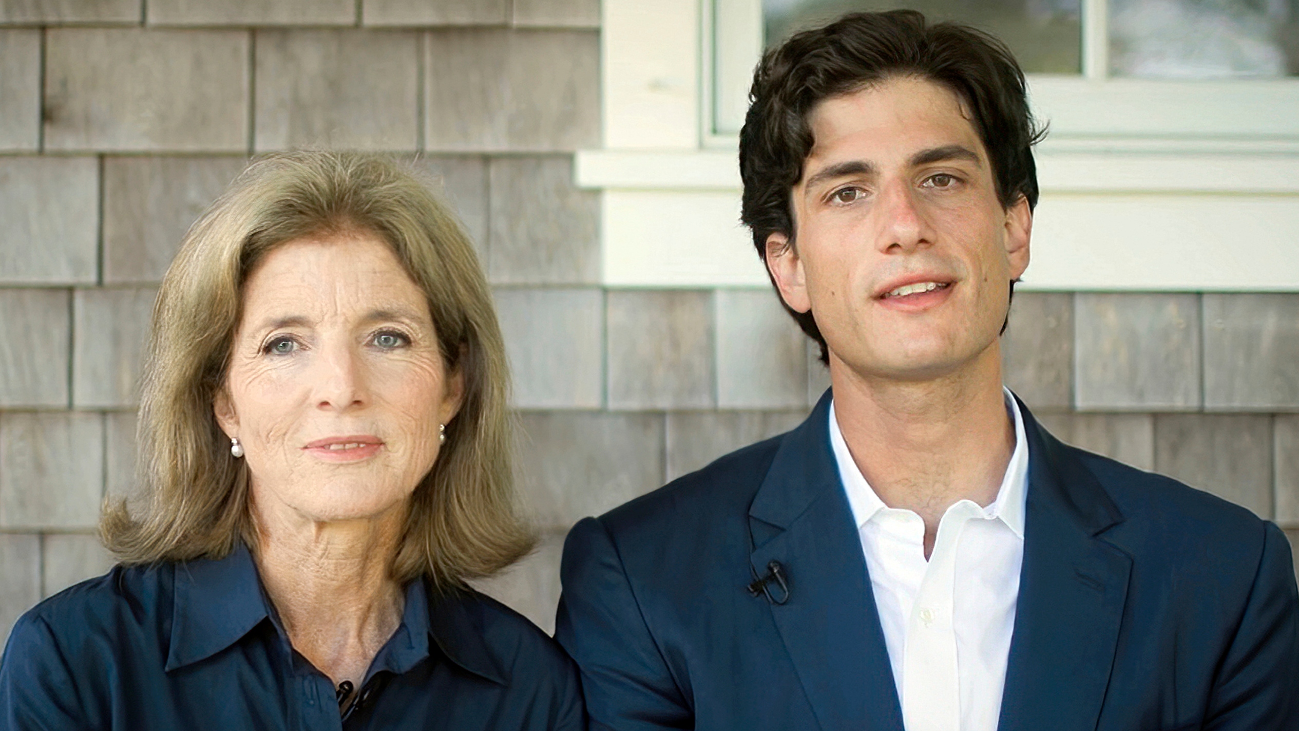 In this image from video, Caroline Kennedy and Jack Schlossberg speak during the second night of the Democratic National Convention on Tuesday, Aug. 18, 2020. (Democratic National Convention via AP)