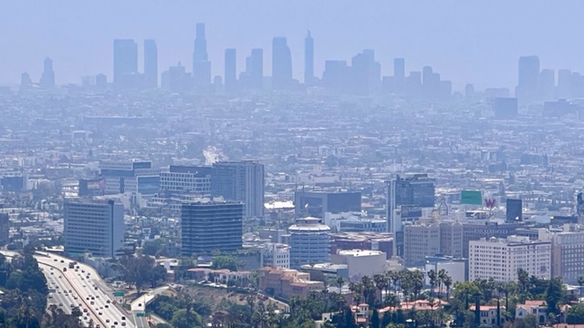 The Los Angeles skyline is seen on July 5, 2023. (KTLA)