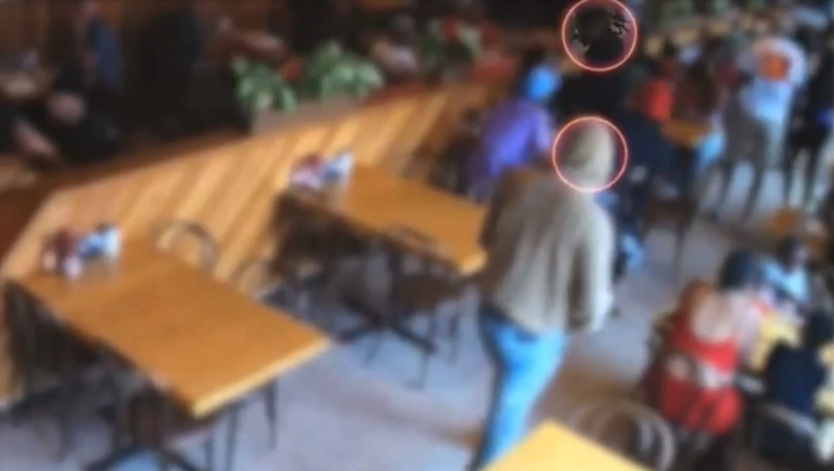 Video captured the moment a violent brawl broke out at a crowded Mid-City restaurant, sending diners scrambling for cover from an armed suspect on July 23, 2023. (Los Angeles Police Department)