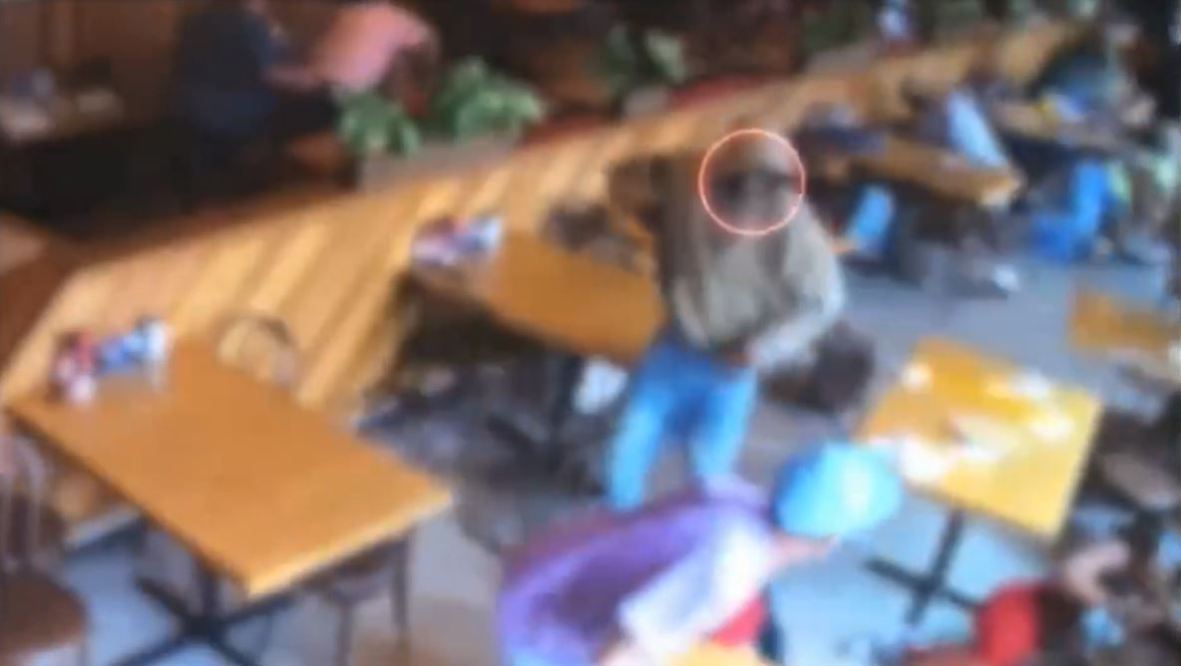 Video captured the moment a violent brawl broke out at a crowded Mid-City restaurant, sending diners scrambling for cover from an armed suspect on July 23, 2023. (Los Angeles Police Department)