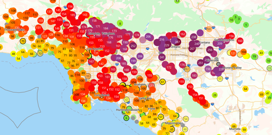 Purple Air pollution map