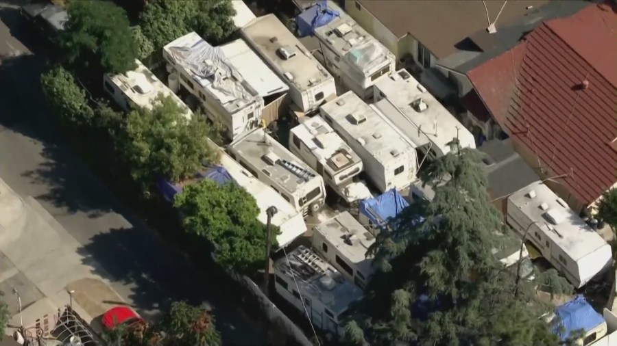 Residents in a Sylmar neighborhood are raising concerns about a nearby illegal, makeshift RV park due to unsanitary conditions that pose major health and safety concerns. (Source: KTLA)