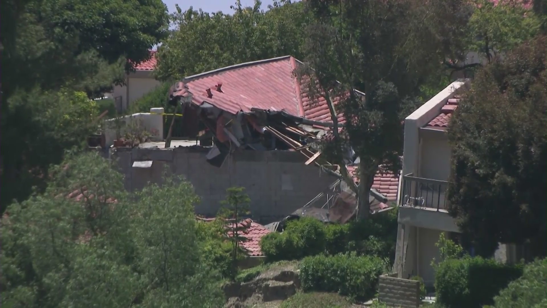 Massive landslide prompts evacuations of homes in Rolling Hills Estates on the Palos Verdes Peninsula on July 11, 2023. (L.A. County Fire)