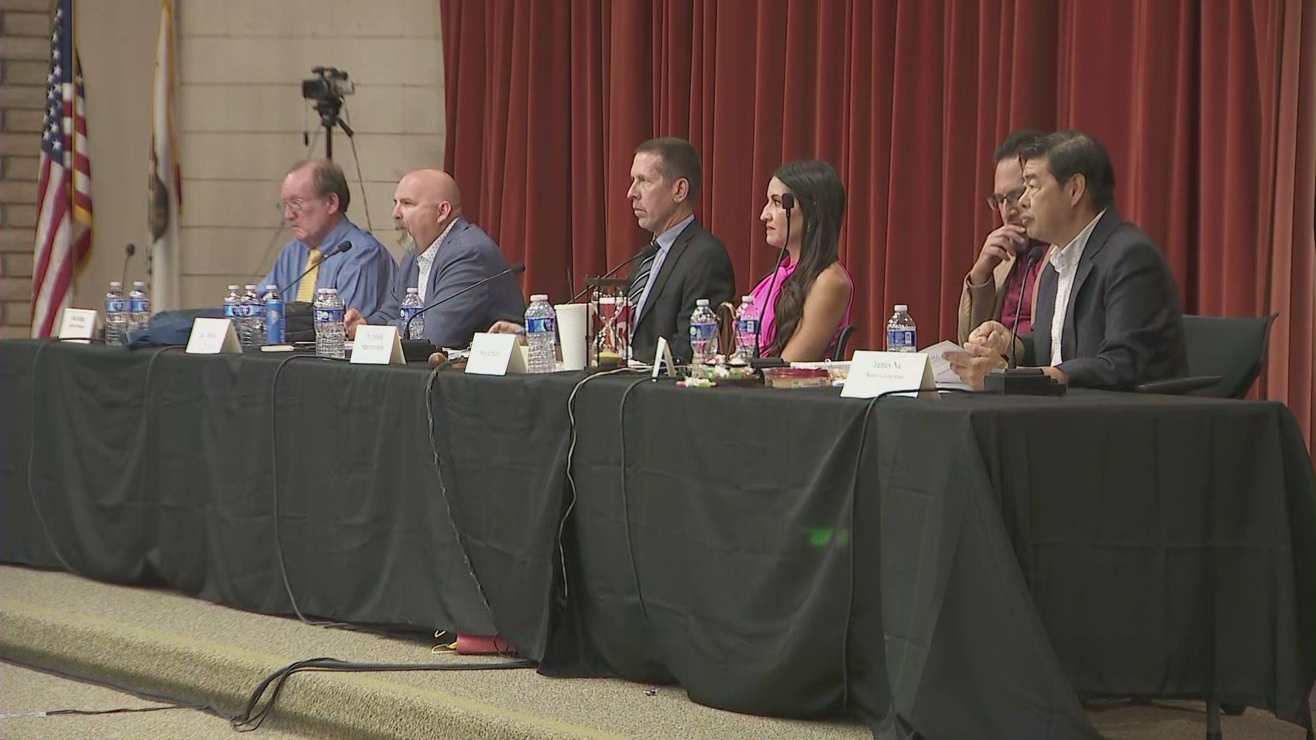 Hundreds attended a heated Chino Valley school board meeting as a controversial policy requiring parental notification of any transgender children passed with a 4-1 vote on July 20, 2023. (KTLA)