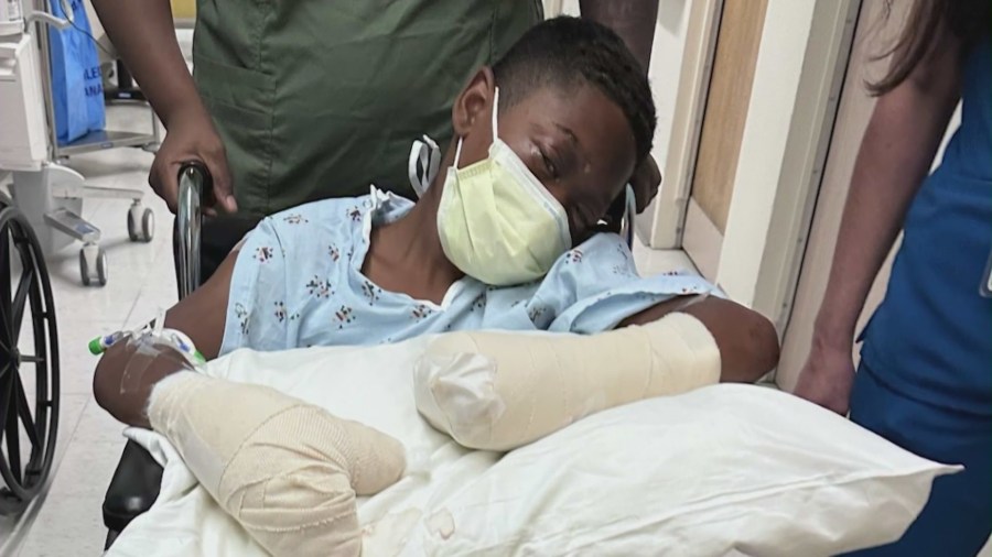 12-year-old Anthony Gibson from South Los Angeles is facing a long recovery after a painful upcoming surgery after an illegal firework went off in his hand in a post-Fourth of July celebration. (Gibson Family)