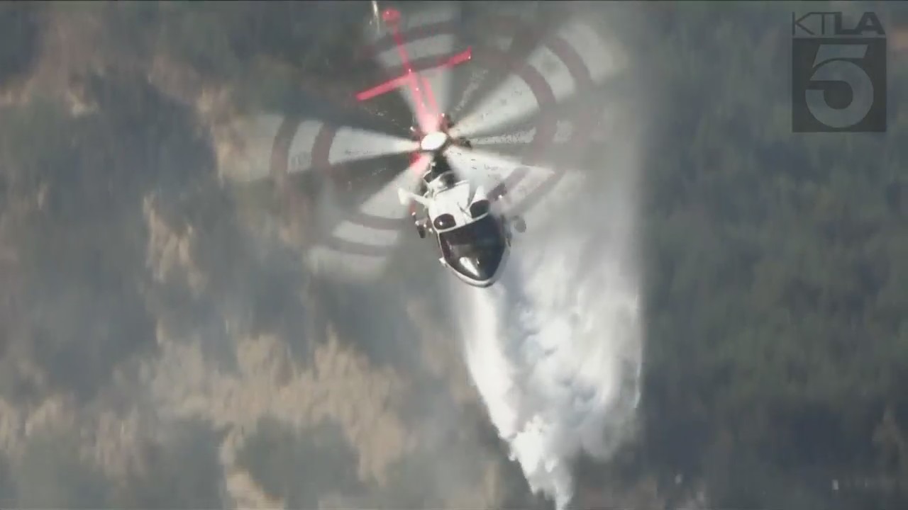 The Victor Fire broke out in Sylmar near the Newhall Pass area on July 25, 2023. (KTLA)