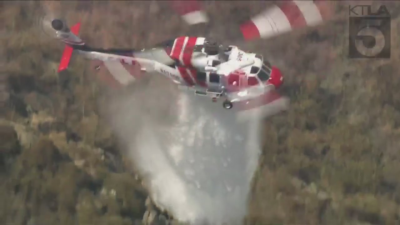 The fast-moving “Oak Fire” erupted in Jurupa Valley in Riverside County on July 19, 2023. (KTLA)