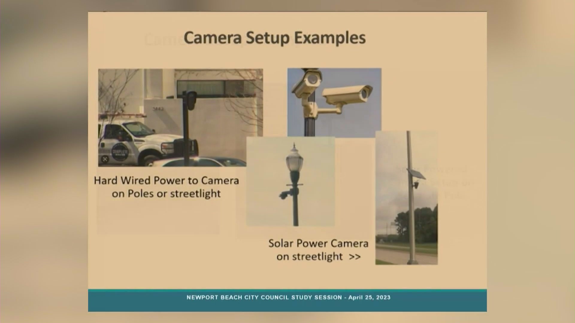 A new pilot program that allows private security cameras in public areas is sparking debate among residents in Newport Beach. (Newport Beach City Council)