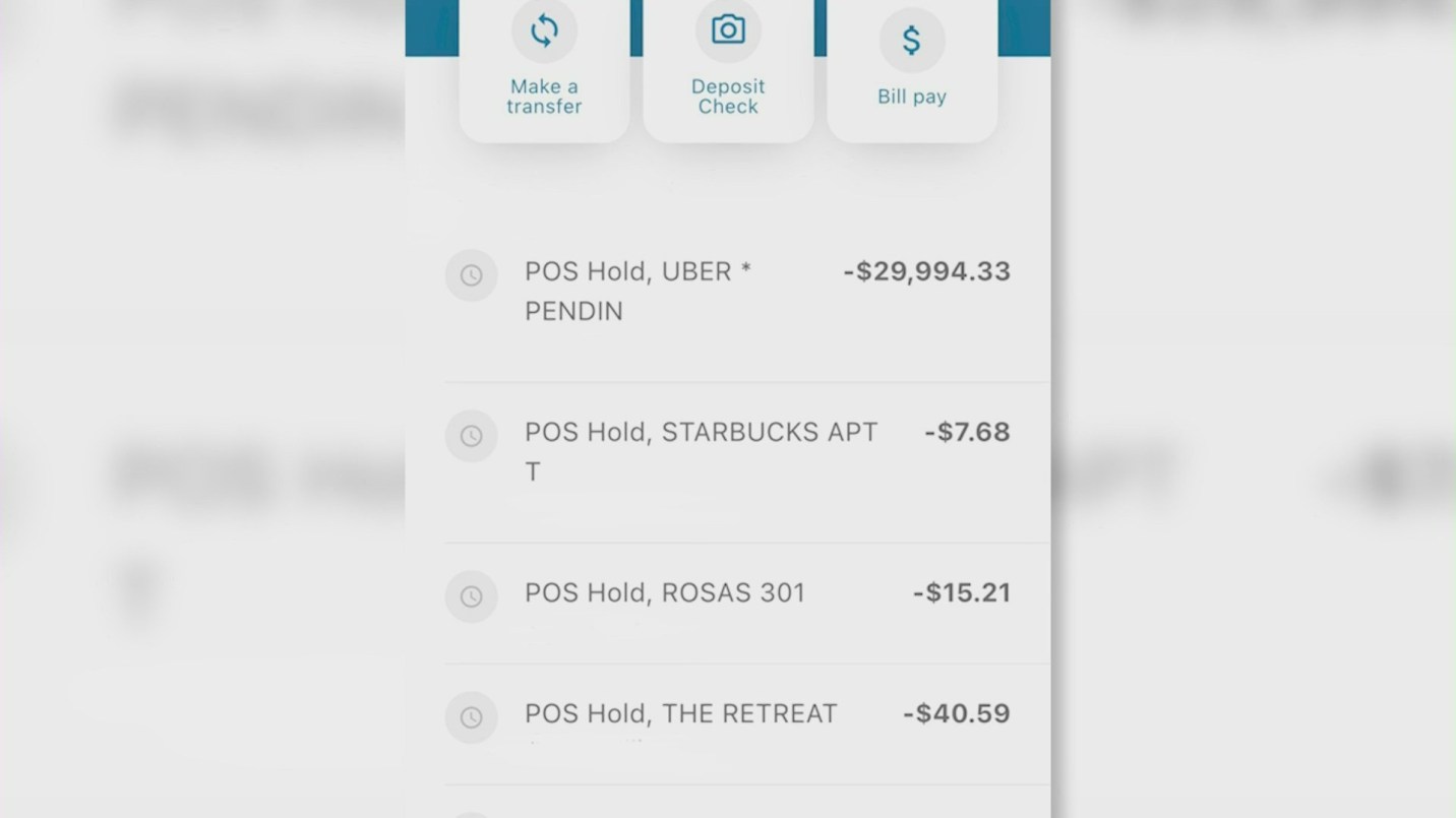 Uber receipt showing a nearly $30,000 bill after a short airport ride. (Dominique Adams)