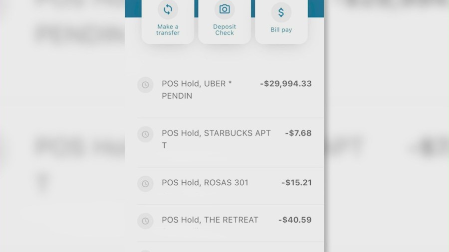 Uber receipt showing a nearly $30,000 bill after a short airport ride. (Dominique Adams)