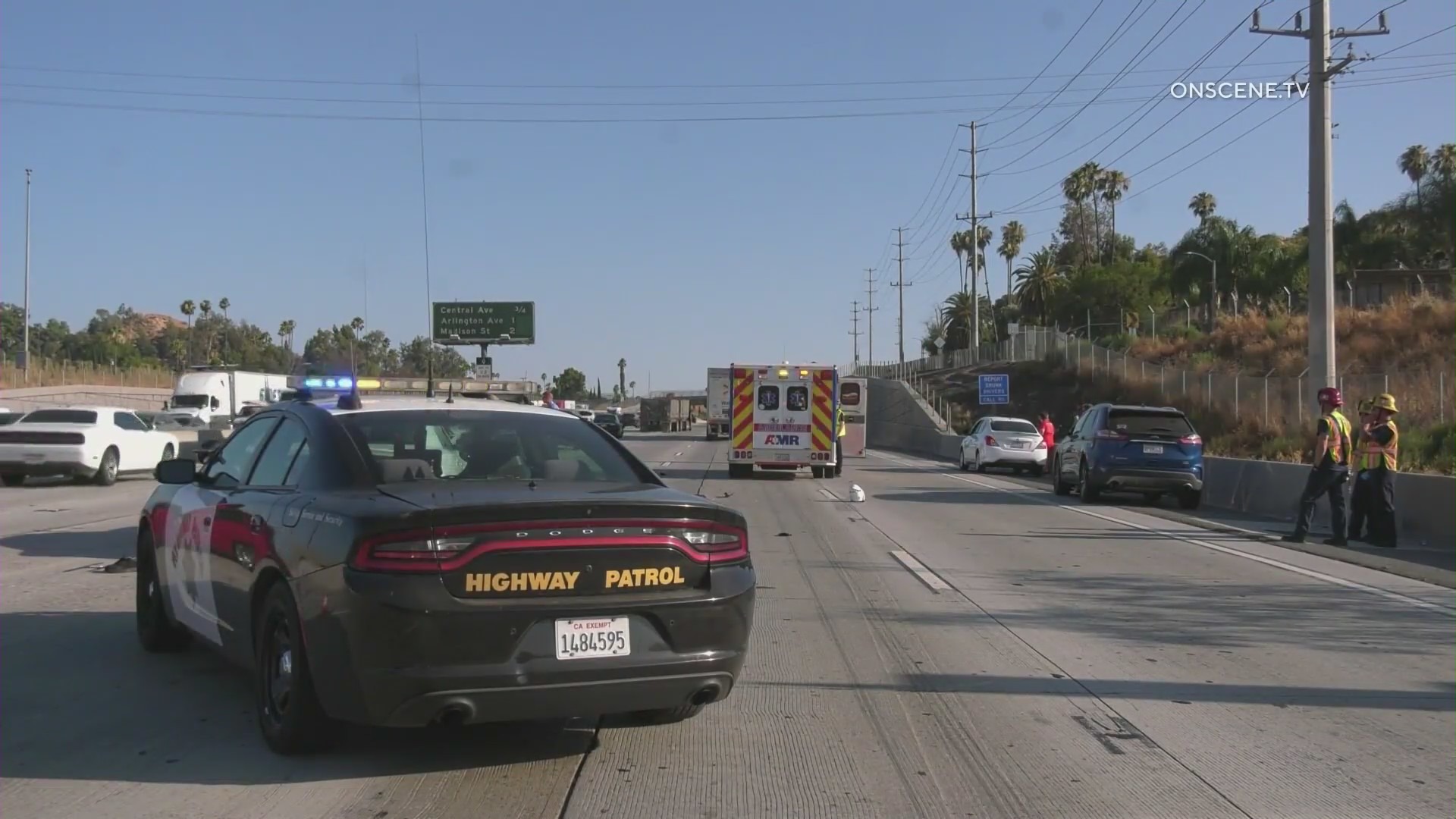 Crash scene where a teen driver struck and killed Christian Dominguez on July 25, 2023. (OnScene.TV)