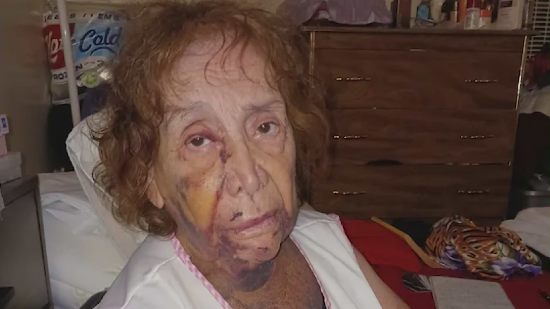 Angelica Fierros, 84, in a family photo after the attack.