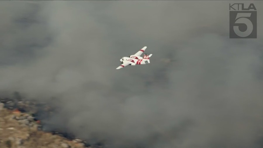 The Gavilan Fire forces evacuations in Riverside County on July 15, 2023. (KTLA)