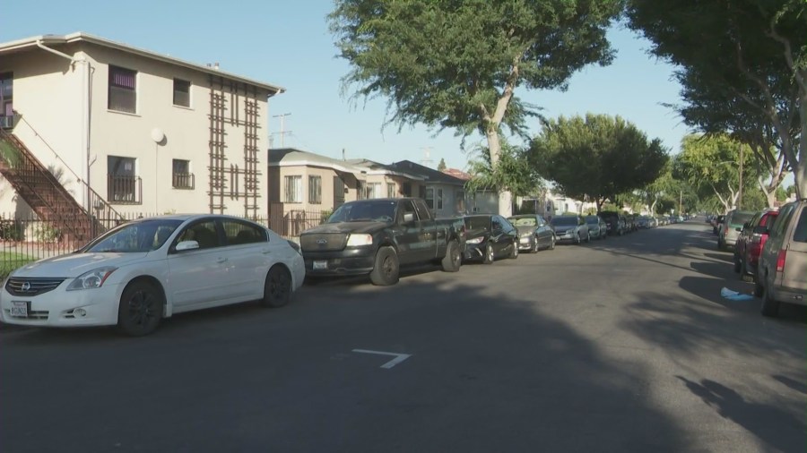 The East Los Angeles apartment complex where Angelica Fierros was assaulted on July 15, 2023. (KTLA)