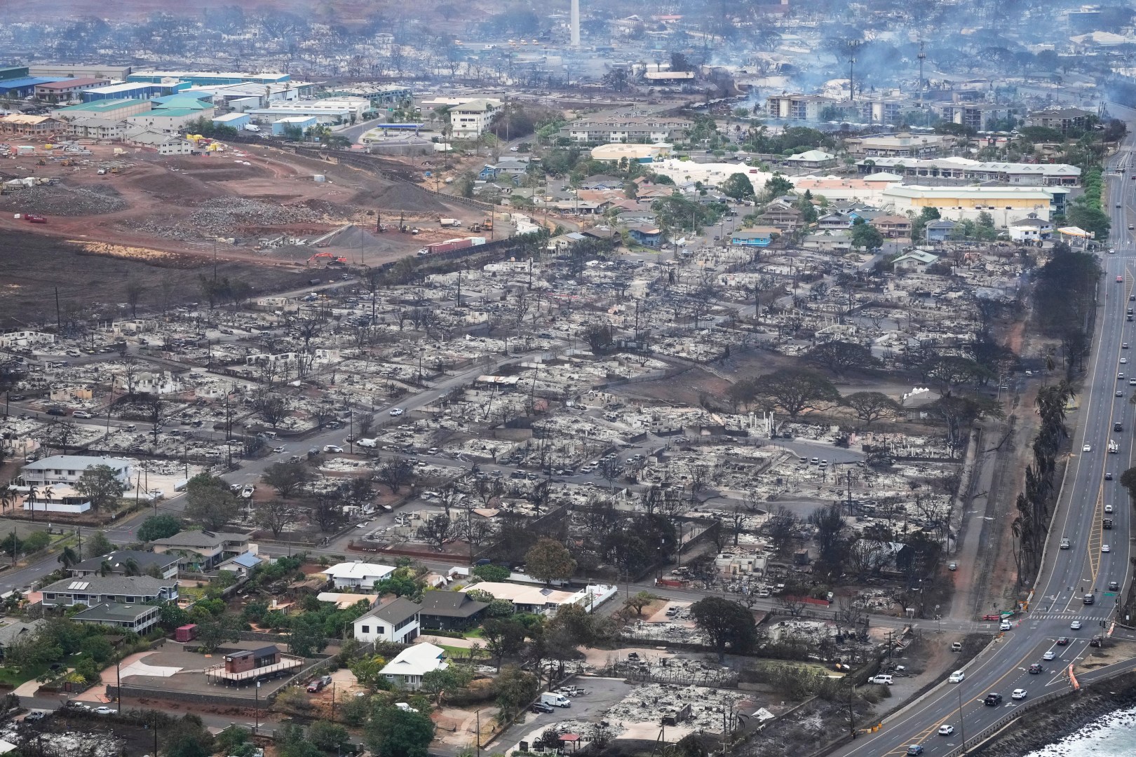 Wildfire wreckage is shown Thursday, Aug. 10, 2023, in Lahaina, Hawaii.