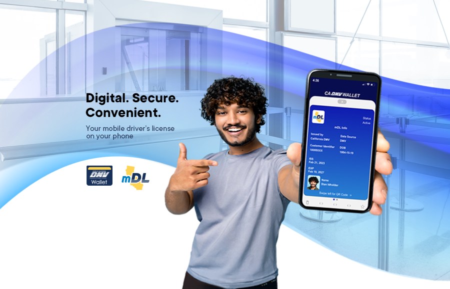 The California DMV provided this undated image advertising its digital driver's license app.