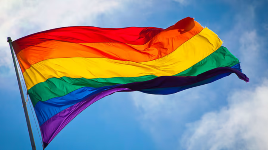 A Pride flag is seen in this file image.