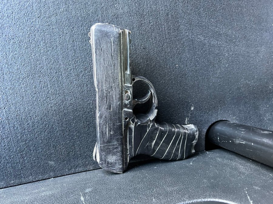 The LAPD provided this photo of what they say is the firearm seized after police shot a man in Watts on Aug. 18, 2023.