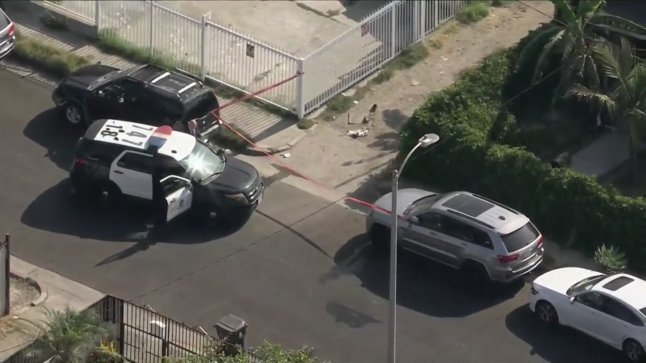 The LAPD investigated after at least one officer opened fire in Watts on Aug. 18, 2023. (KTLA)