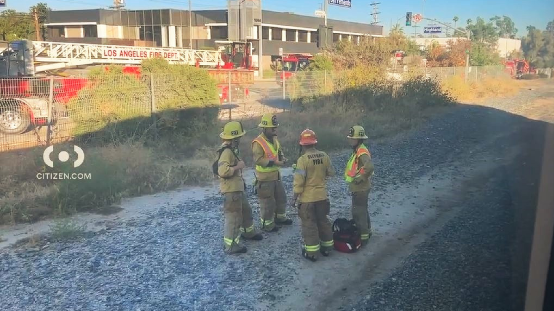 Emergency crews responded to a crash between a Metrolink train and a vehicle in Glendale on Aug. 26, 2023. (Citizen)